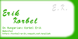 erik korbel business card